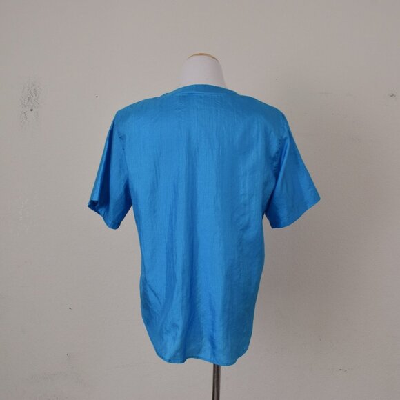 Vintage 80s Pullover Polyester Blouse size‎ M - Picture 4 of 10